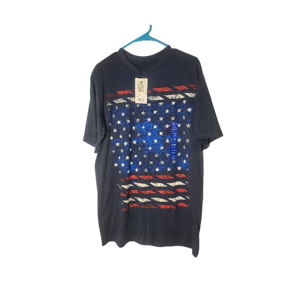New T-SHIRT WITH TAG American Flag Print Big&tall Size L